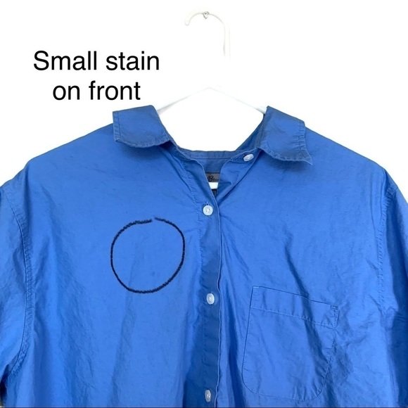 Vintage 90’s Eddie Bauer Blue Short Sleeve Button Up Top Size Extra Large - Picture 4 of 15